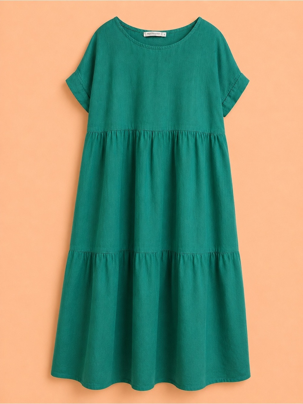 VALENTINA NALDI 100% LINEN MIDI DRESS